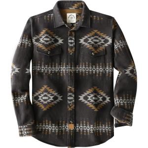 imageDubinik Mens Flannel Shirt Long Sleeve Button Down Plaid All Cotton Soft Brushed Flannel Shirt for Men Utility Casual ShirtAztec Brown