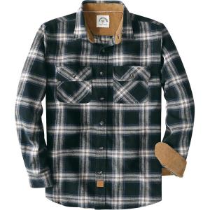 imageDubinik Mens Flannel Shirt Long Sleeve Button Down Plaid All Cotton Soft Brushed Flannel Shirt for Men Utility Casual ShirtBlack Beige