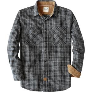 imageDubinik Mens Flannel Shirt Long Sleeve Button Down Plaid All Cotton Soft Brushed Flannel Shirt for Men Utility Casual ShirtBlack Gray