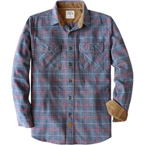 imageDubinik Mens Flannel Shirt Long Sleeve Button Down Plaid All Cotton Soft Brushed Flannel Shirt for Men Utility Casual ShirtBlue Red