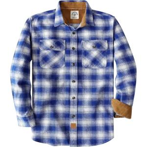imageDubinik Mens Flannel Shirt Long Sleeve Button Down Plaid All Cotton Soft Brushed Flannel Shirt for Men Utility Casual ShirtBlue White