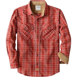 imageDubinik Mens Flannel Shirt Long Sleeve Button Down Plaid All Cotton Soft Brushed Flannel Shirt for Men Utility Casual ShirtChristmas Red