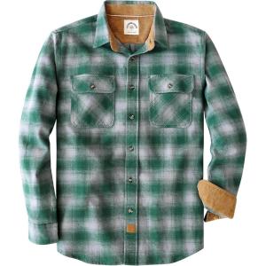 imageDubinik Mens Flannel Shirt Long Sleeve Button Down Plaid All Cotton Soft Brushed Flannel Shirt for Men Utility Casual ShirtForest Green Gray