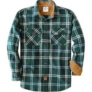 imageDubinik Mens Flannel Shirt Long Sleeve Button Down Plaid All Cotton Soft Brushed Flannel Shirt for Men Utility Casual ShirtHunter Green