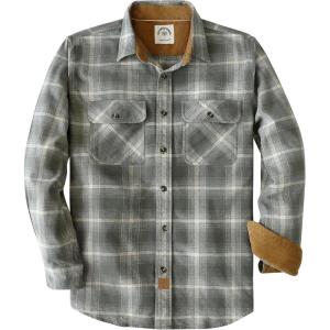 imageDubinik Mens Flannel Shirt Long Sleeve Button Down Plaid All Cotton Soft Brushed Flannel Shirt for Men Utility Casual ShirtLight Grey and Cream
