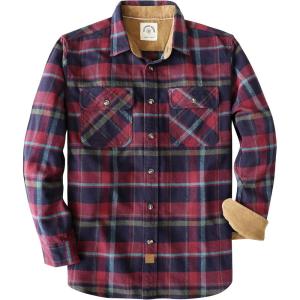 imageDubinik Mens Flannel Shirt Long Sleeve Button Down Plaid All Cotton Soft Brushed Flannel Shirt for Men Utility Casual ShirtPurple Navy Blue