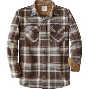 imageDubinik Mens Flannel Shirt Long Sleeve Button Down Plaid All Cotton Soft Brushed Flannel Shirt for Men Utility Casual ShirtTan Beige