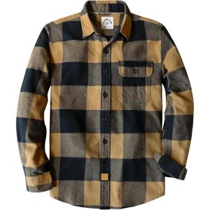 imageDubinikMens Flannel Shirts Long Sleeve Flannel Shirt for Men Warm Casual Soft Cotton Button Down Plaid Mens Flannel ShirtBlack and Brown