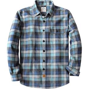 imageDubinikMens Flannel Shirts Long Sleeve Flannel Shirt for Men Warm Casual Soft Cotton Button Down Plaid Mens Flannel ShirtBlue and Grey