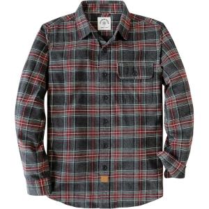 imageDubinikMens Flannel Shirts Long Sleeve Flannel Shirt for Men Warm Casual Soft Cotton Button Down Plaid Mens Flannel ShirtBurgundy and Gray