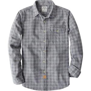 imageDubinikMens Flannel Shirts Long Sleeve Flannel Shirt for Men Warm Casual Soft Cotton Button Down Plaid Mens Flannel ShirtGray Plaid