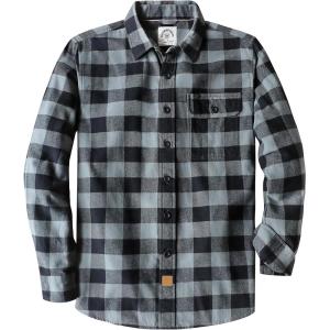 imageDubinikMens Flannel Shirts Long Sleeve Flannel Shirt for Men Warm Casual Soft Cotton Button Down Plaid Mens Flannel ShirtGrey Buffalo Plaid
