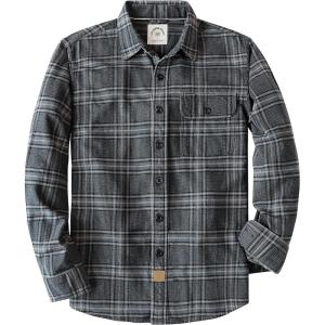 imageDubinikMens Flannel Shirts Long Sleeve Flannel Shirt for Men Warm Casual Soft Cotton Button Down Plaid Mens Flannel ShirtHeather Gray