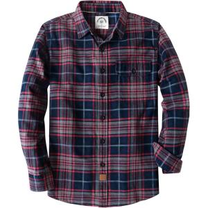 imageDubinikMens Flannel Shirts Long Sleeve Flannel Shirt for Men Warm Casual Soft Cotton Button Down Plaid Mens Flannel ShirtNavy and Burgundy