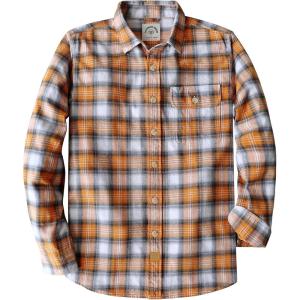 imageDubinikMens Flannel Shirts Long Sleeve Flannel Shirt for Men Warm Casual Soft Cotton Button Down Plaid Mens Flannel ShirtOrange and White