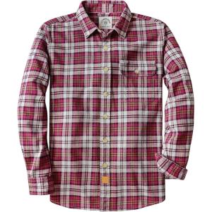 imageDubinikMens Flannel Shirts Long Sleeve Flannel Shirt for Men Warm Casual Soft Cotton Button Down Plaid Mens Flannel ShirtRed and White