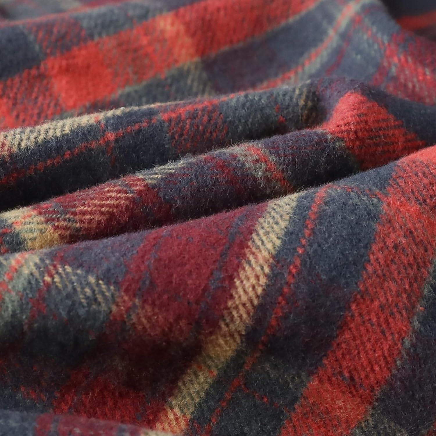 imageDubinik 13oz Ultra Heavyweight Flannel Shirt for Men Long Sleeve Mens Plaid Button Down Shirts Vintage 100 CottonRedOrangeyellow