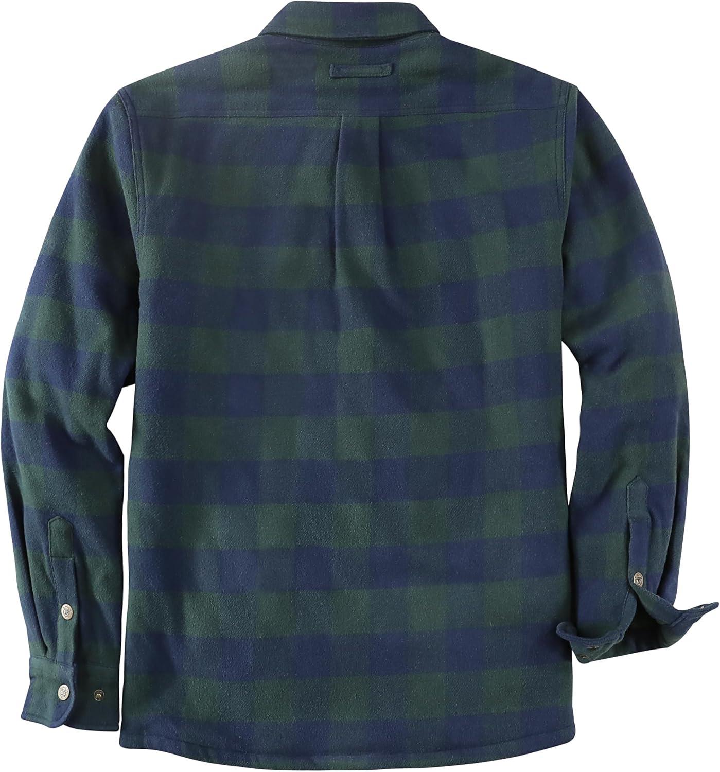 imageDubinik Mens Shacket Lightweight Jacket Cozy Warm Lined Overshirt Flannel Shirts For Men Long Sleeve Snap Casual PlaidBlueLight Green 181