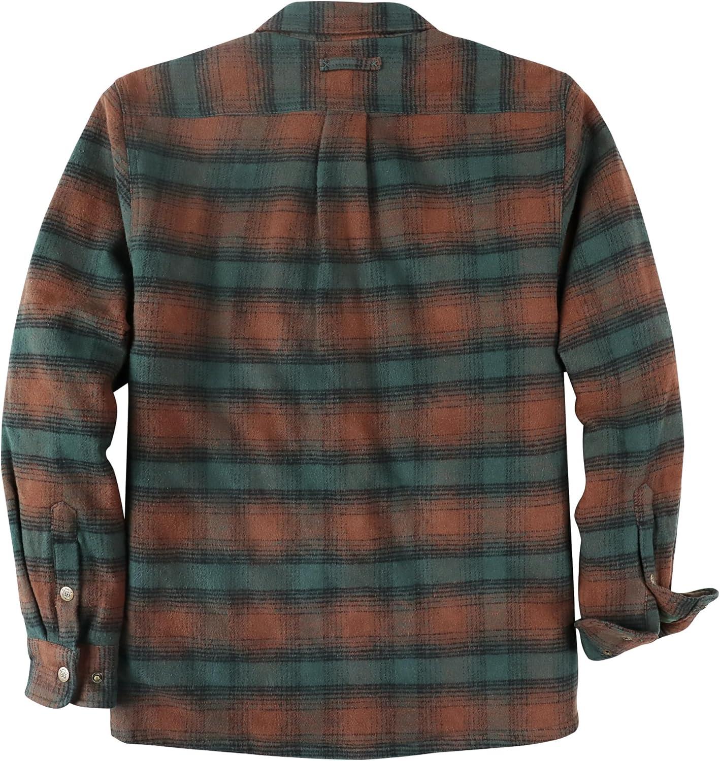 imageDubinik Mens Shacket Lightweight Jacket Cozy Warm Lined Overshirt Flannel Shirts For Men Long Sleeve Snap Casual PlaidBrownDark Green 181