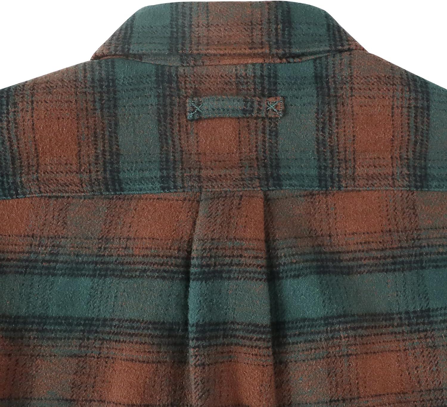 imageDubinik Mens Shacket Lightweight Jacket Cozy Warm Lined Overshirt Flannel Shirts For Men Long Sleeve Snap Casual PlaidBrownDark Green 181