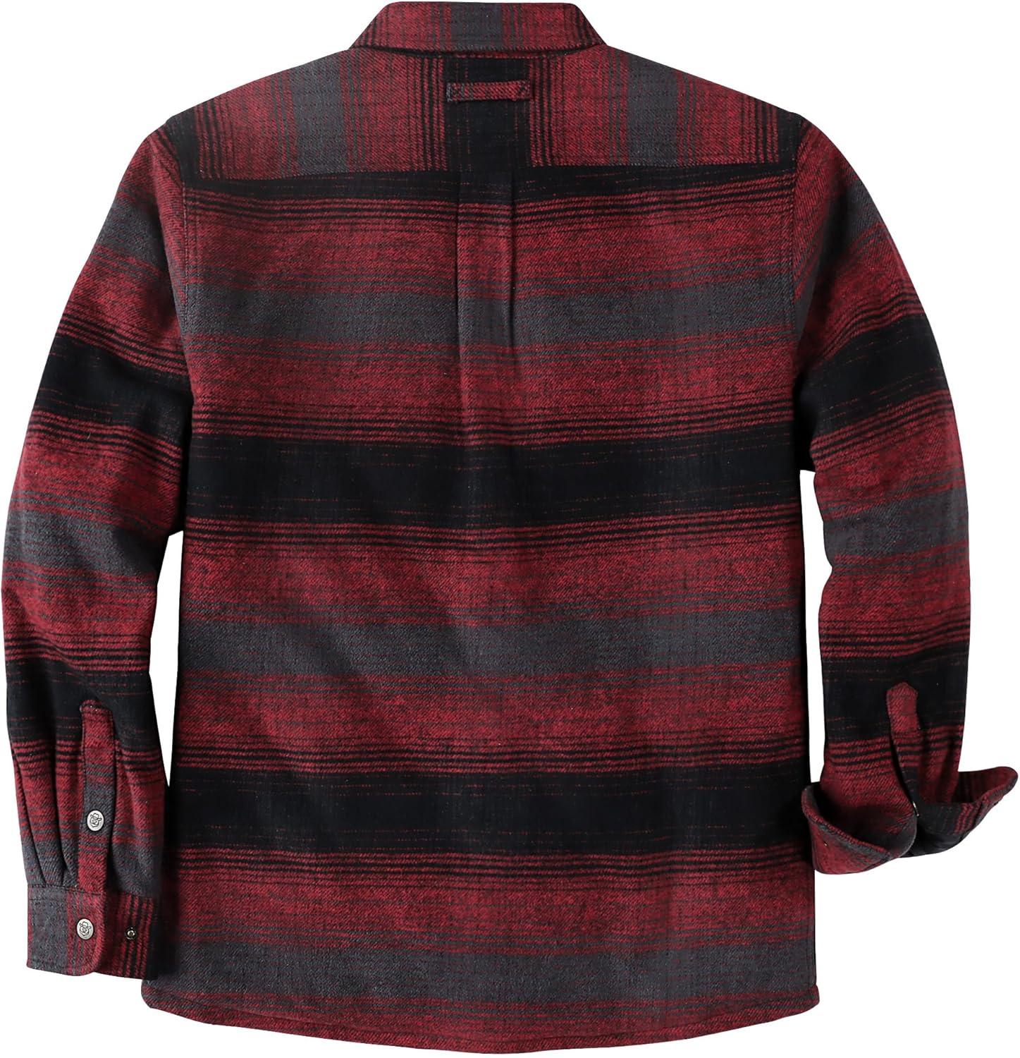 imageDubinik Mens Shacket Lightweight Jacket Cozy Warm Lined Overshirt Flannel Shirts For Men Long Sleeve Snap Casual PlaidBurgundy Black 181