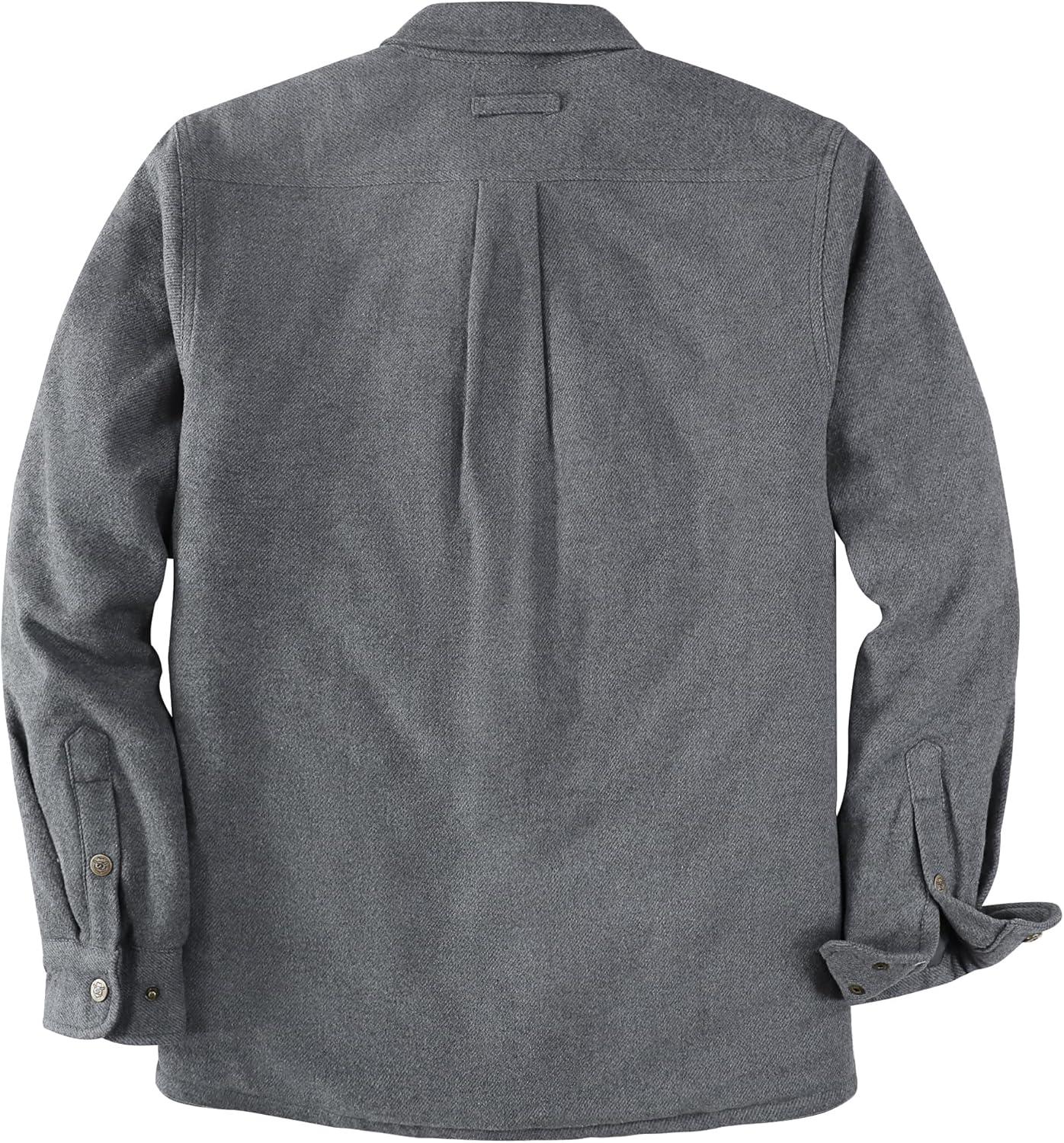 imageDubinik Mens Shacket Lightweight Jacket Cozy Warm Lined Overshirt Flannel Shirts For Men Long Sleeve Snap Casual PlaidDark Gray 181