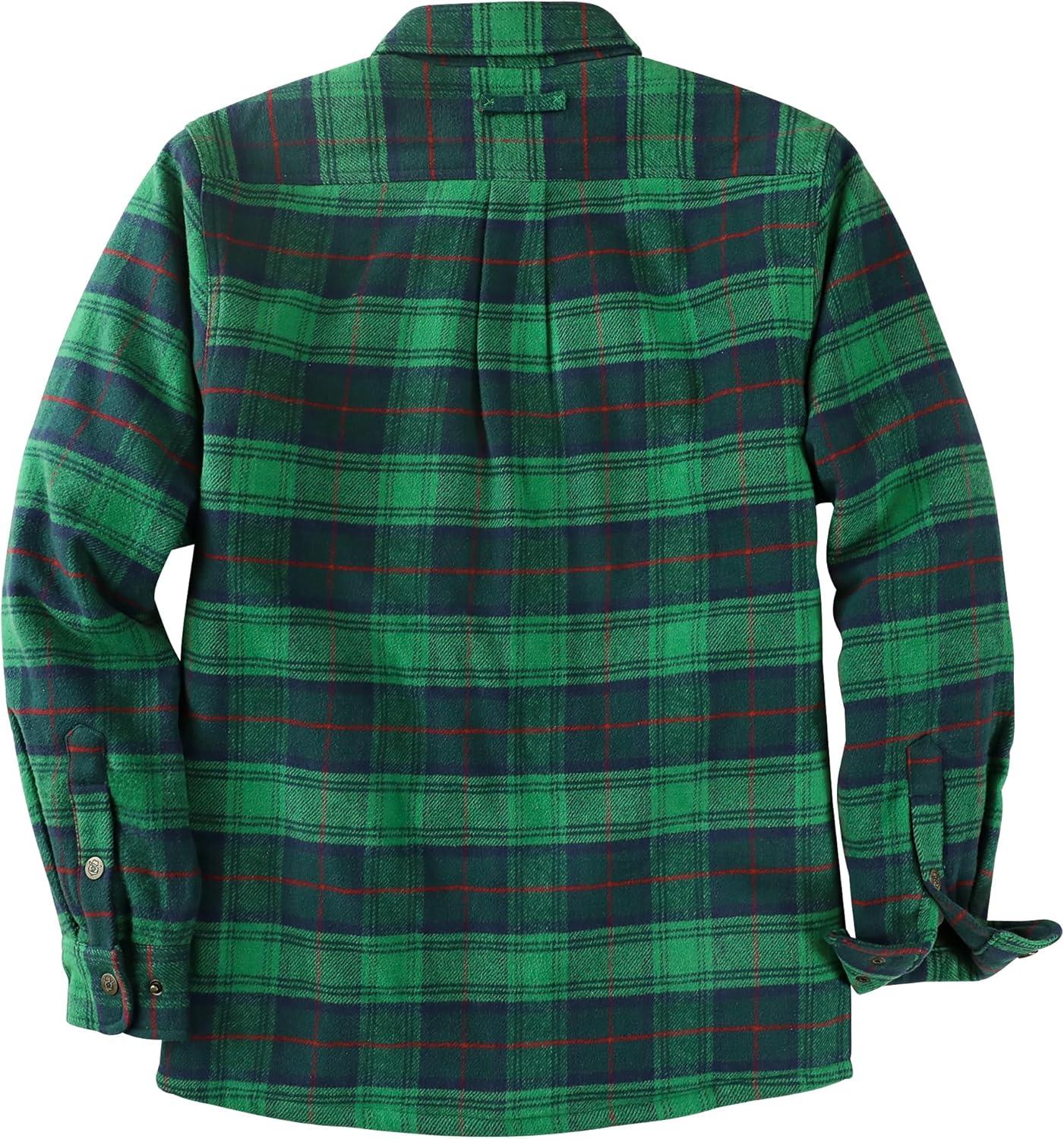 imageDubinik Mens Shacket Lightweight Jacket Cozy Warm Lined Overshirt Flannel Shirts For Men Long Sleeve Snap Casual PlaidDark Green 181