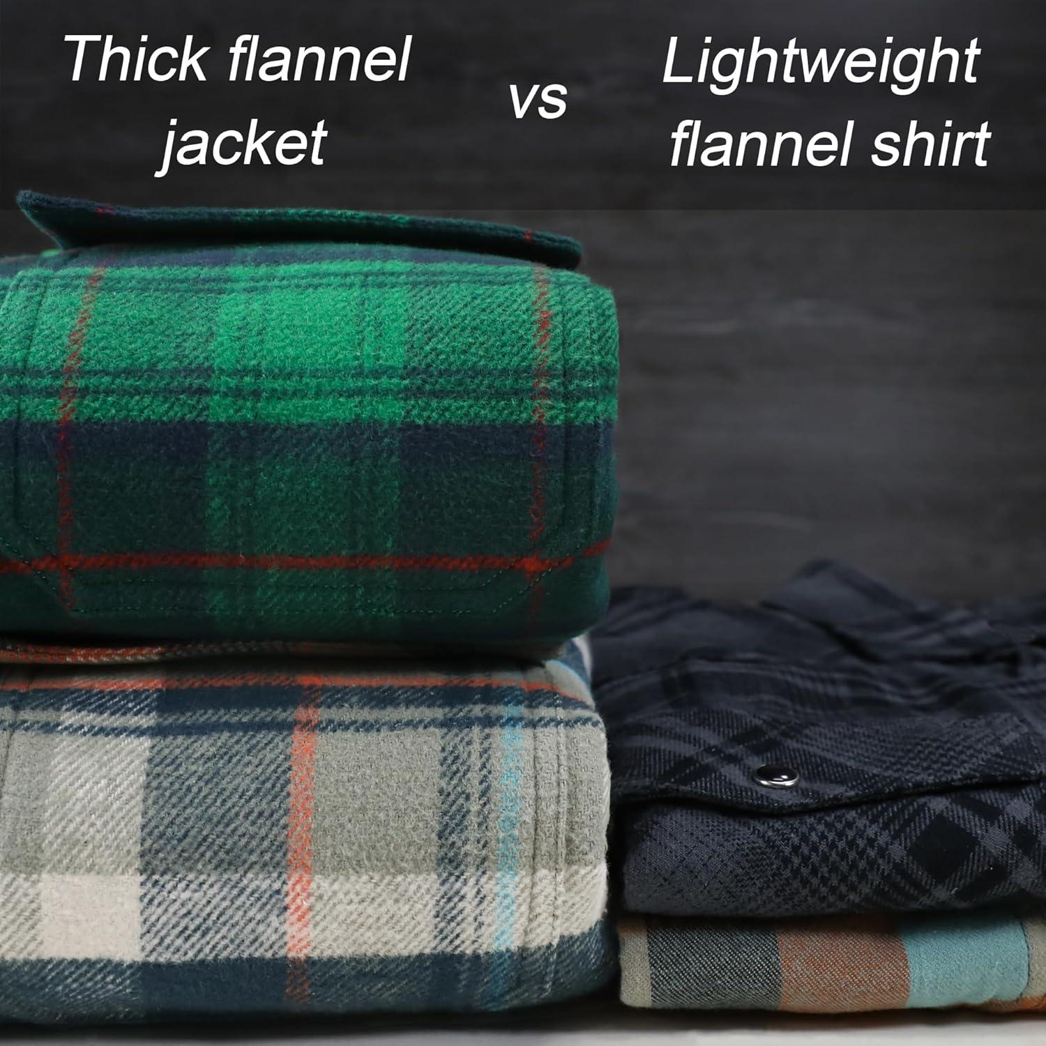 imageDubinik Mens Shacket Lightweight Jacket Cozy Warm Lined Overshirt Flannel Shirts For Men Long Sleeve Snap Casual PlaidDark Green 181