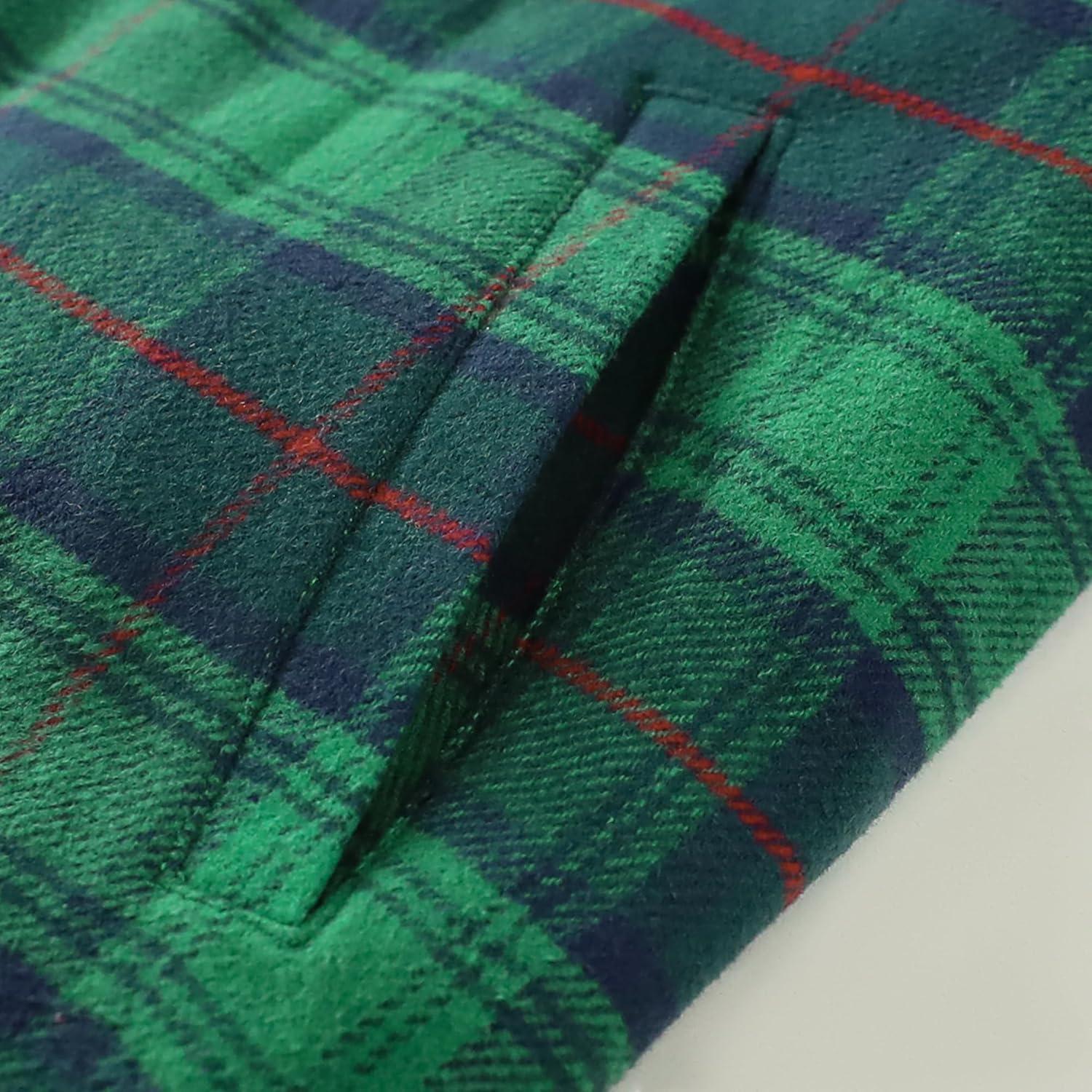 imageDubinik Mens Shacket Lightweight Jacket Cozy Warm Lined Overshirt Flannel Shirts For Men Long Sleeve Snap Casual PlaidDark Green 181