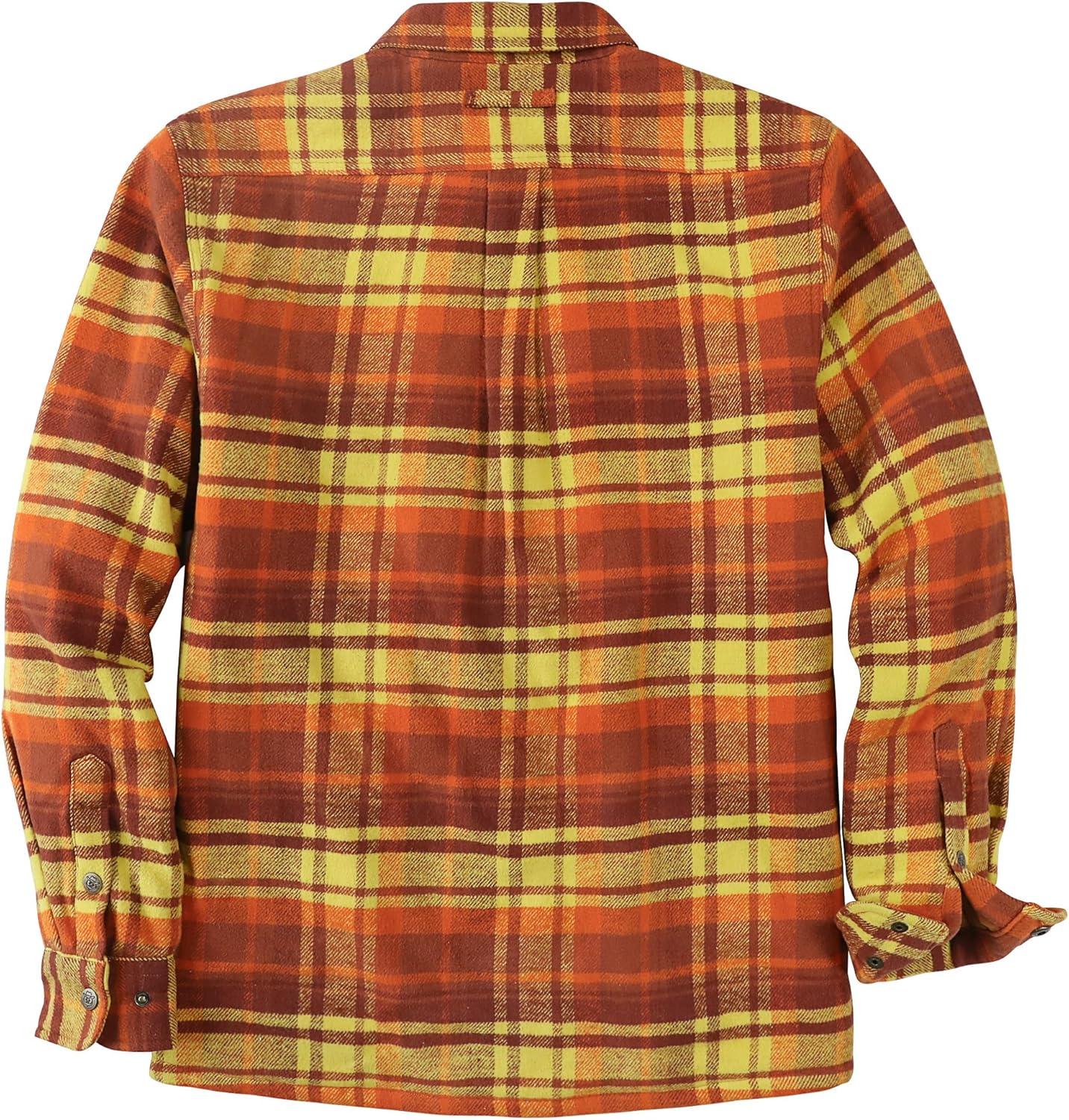 imageDubinik Mens Shacket Lightweight Jacket Cozy Warm Lined Overshirt Flannel Shirts For Men Long Sleeve Snap Casual PlaidOrangeyellow 181