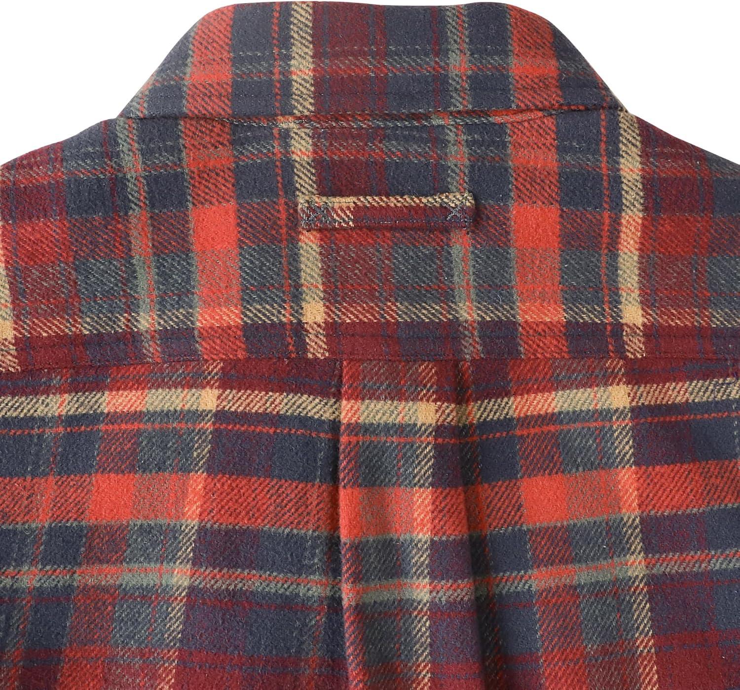 imageDubinik Mens Shacket Lightweight Jacket Cozy Warm Lined Overshirt Flannel Shirts For Men Long Sleeve Snap Casual PlaidRedOrangeyellow 181