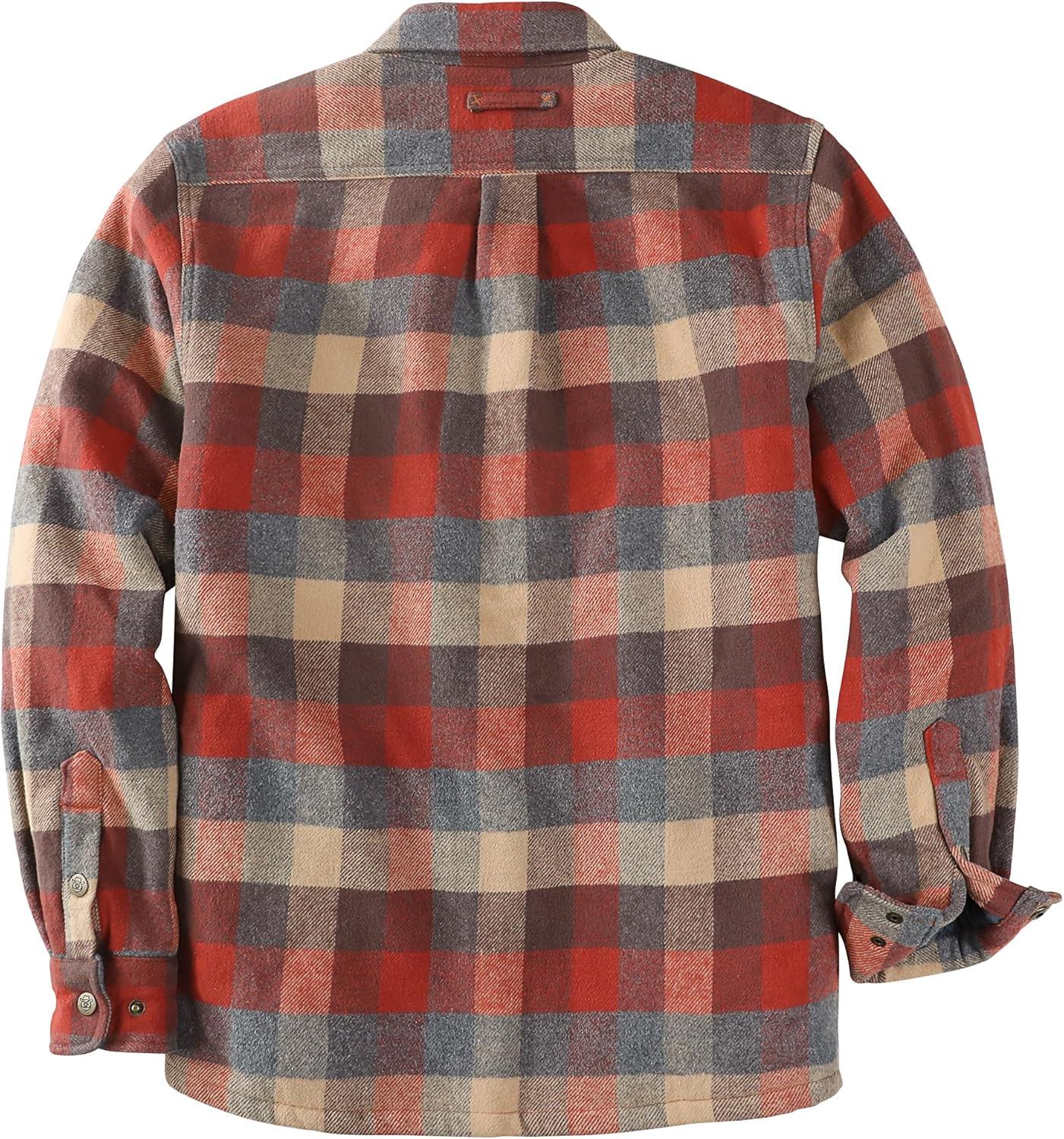 imageDubinik Mens Shacket Lightweight Jacket Cozy Warm Lined Overshirt Flannel Shirts For Men Long Sleeve Snap Casual PlaidRedYellowGray 181