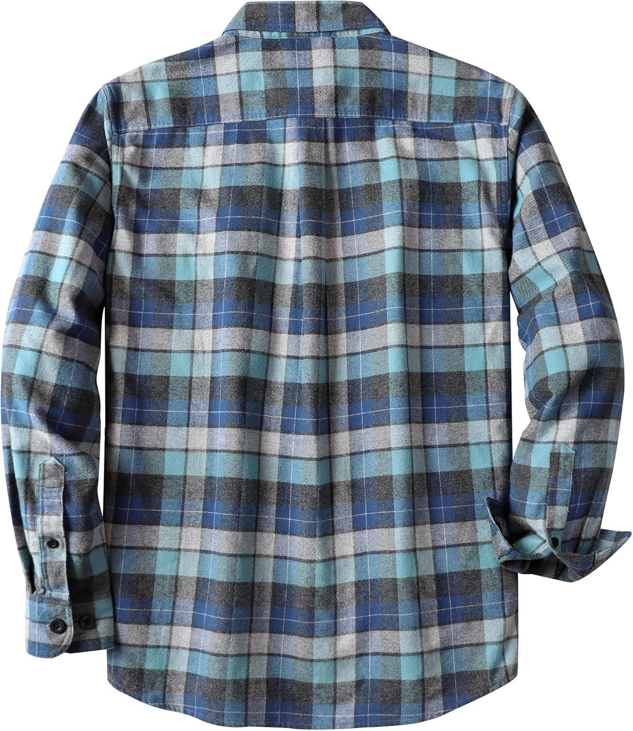 imageDubinikMens Flannel Shirts Long Sleeve Flannel Shirt for Men Warm Casual Soft Cotton Button Down Plaid Mens Flannel Shirt