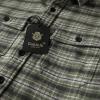 imageDubinik 13oz Ultra Heavyweight Flannel Shirt for Men Long Sleeve Mens Plaid Button Down Shirts Vintage 100 CottonLight GreenGrayish White