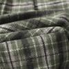 imageDubinik 13oz Ultra Heavyweight Flannel Shirt for Men Long Sleeve Mens Plaid Button Down Shirts Vintage 100 CottonLight GreenGrayish White