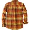 imageDubinik 13oz Ultra Heavyweight Flannel Shirt for Men Long Sleeve Mens Plaid Button Down Shirts Vintage 100 CottonOrangeyellow