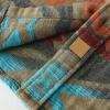imageDubinik 13oz Ultra Heavyweight Mens Flannel Shirts Long Sleeve Casual Button Down Pocket Soft Warm Cotton ShirtAztec Khaki Orange