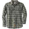 imageDubinik 13oz Ultra Heavyweight Flannel Shirt for Men Long Sleeve Mens Plaid Button Down Shirts Vintage 100 CottonLight GreenGrayish White
