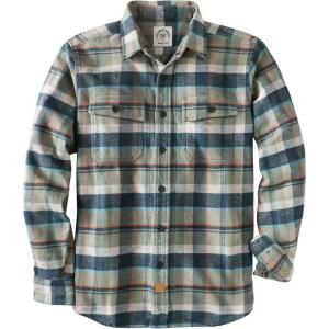 imageDubinik 13oz Ultra Heavyweight Flannel Shirt for Men Long Sleeve Mens Plaid Button Down Shirts Vintage 100 CottonBlueWhite