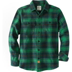 imageDubinik 13oz Ultra Heavyweight Flannel Shirt for Men Long Sleeve Mens Plaid Button Down Shirts Vintage 100 CottonDark Green