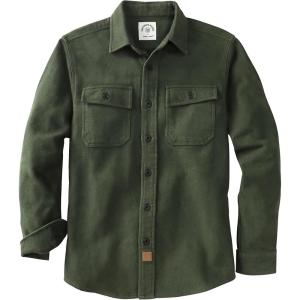 imageDubinik 13oz Ultra Heavyweight Flannel Shirt for Men Long Sleeve Mens Plaid Button Down Shirts Vintage 100 CottonOlive Drab