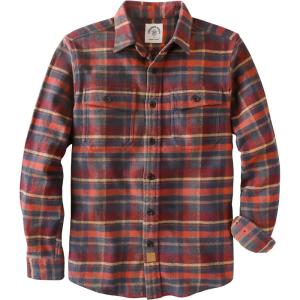 imageDubinik 13oz Ultra Heavyweight Flannel Shirt for Men Long Sleeve Mens Plaid Button Down Shirts Vintage 100 CottonRedOrangeyellow