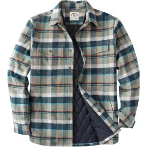 imageDubinik Mens Shacket Lightweight Jacket Cozy Warm Lined Overshirt Flannel Shirts For Men Long Sleeve Snap Casual PlaidBlueWhite 181