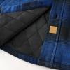 imageDubinik Mens Shacket Flannel Shirt For Men Lightweight Jacket Overshirt Warm Lined Coats Casual Plaid Long Sleeve ButtonBlue and Black 182