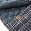 imageDubinik Mens Shacket Flannel Shirt For Men Lightweight Jacket Overshirt Warm Lined Coats Casual Plaid Long Sleeve ButtonGray White and Blue 182