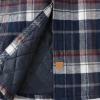 imageDubinik Mens Shacket Flannel Shirt For Men Lightweight Jacket Overshirt Warm Lined Coats Casual Plaid Long Sleeve ButtonNavy Blue White and Gray 182