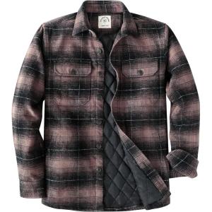 imageDubinik Mens Shacket Flannel Shirt For Men Lightweight Jacket Overshirt Warm Lined Coats Casual Plaid Long Sleeve ButtonBrown and Black 182