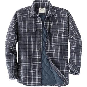imageDubinik Mens Shacket Flannel Shirt For Men Lightweight Jacket Overshirt Warm Lined Coats Casual Plaid Long Sleeve ButtonGray White and Blue 182