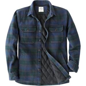 imageDubinik Mens Shacket Flannel Shirt For Men Lightweight Jacket Overshirt Warm Lined Coats Casual Plaid Long Sleeve ButtonNavy Blue Green and Gray 182