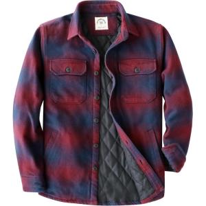 imageDubinik Mens Shacket Flannel Shirt For Men Lightweight Jacket Overshirt Warm Lined Coats Casual Plaid Long Sleeve ButtonNavy Blue and Purple 182
